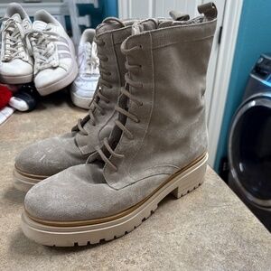 Suede Lace-Up Boots (size zipper)